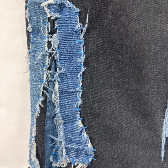 CUSTOM LEVI’s Deconstructed Patchwork Jeans Denim Shorts - Picture 8 of 11
